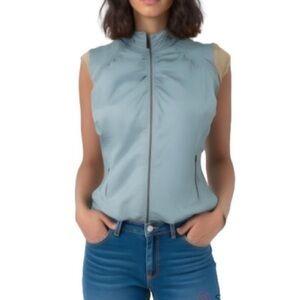Tangerine Activewear Medium Jacket Vest Running Yoga Blue Zip